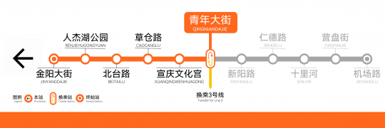 结构名称：站台门开往金阳大街线路图左